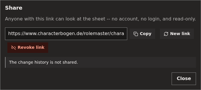 Screenshot of the change