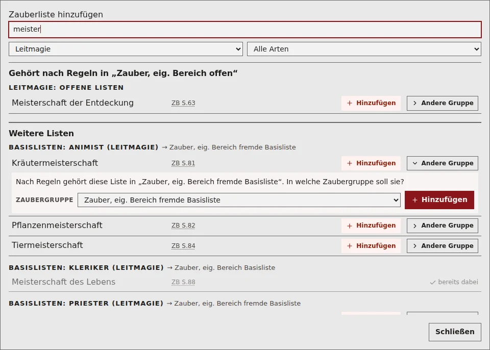 Screenshot zur Änderung